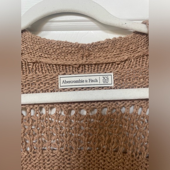 ABERCROMBIE & FITCH BROWN OVERSIZED CARDIGAN SIZE XS - Picture 3 of 3